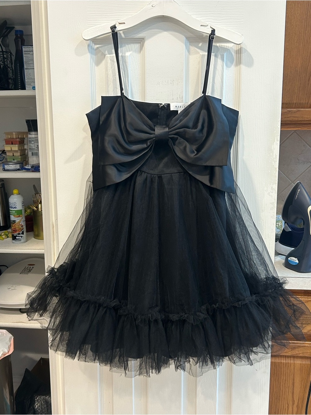 MABLE Black Tulle Party Dress with Bow